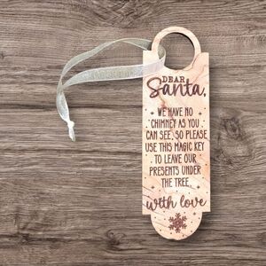 🪵Laser Engrave Santa's Magic Key Ornament